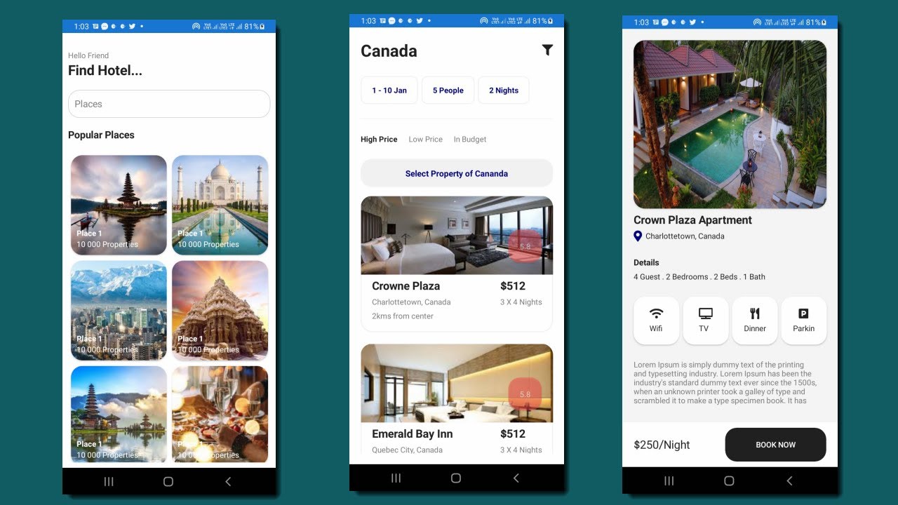 Hotel UI Design Using Xamarin Form