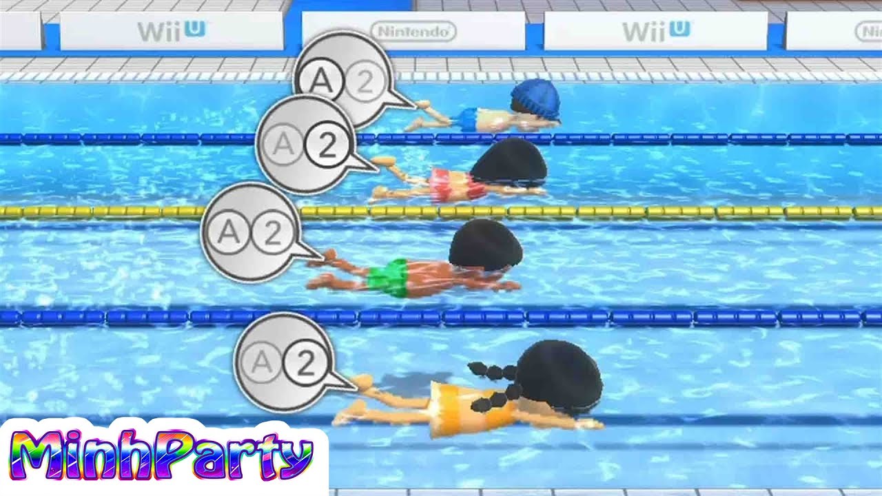 Wii Party U Minigames Gameplay BlueFalcon vs Jialan vs Haixiang vs XiaoTong