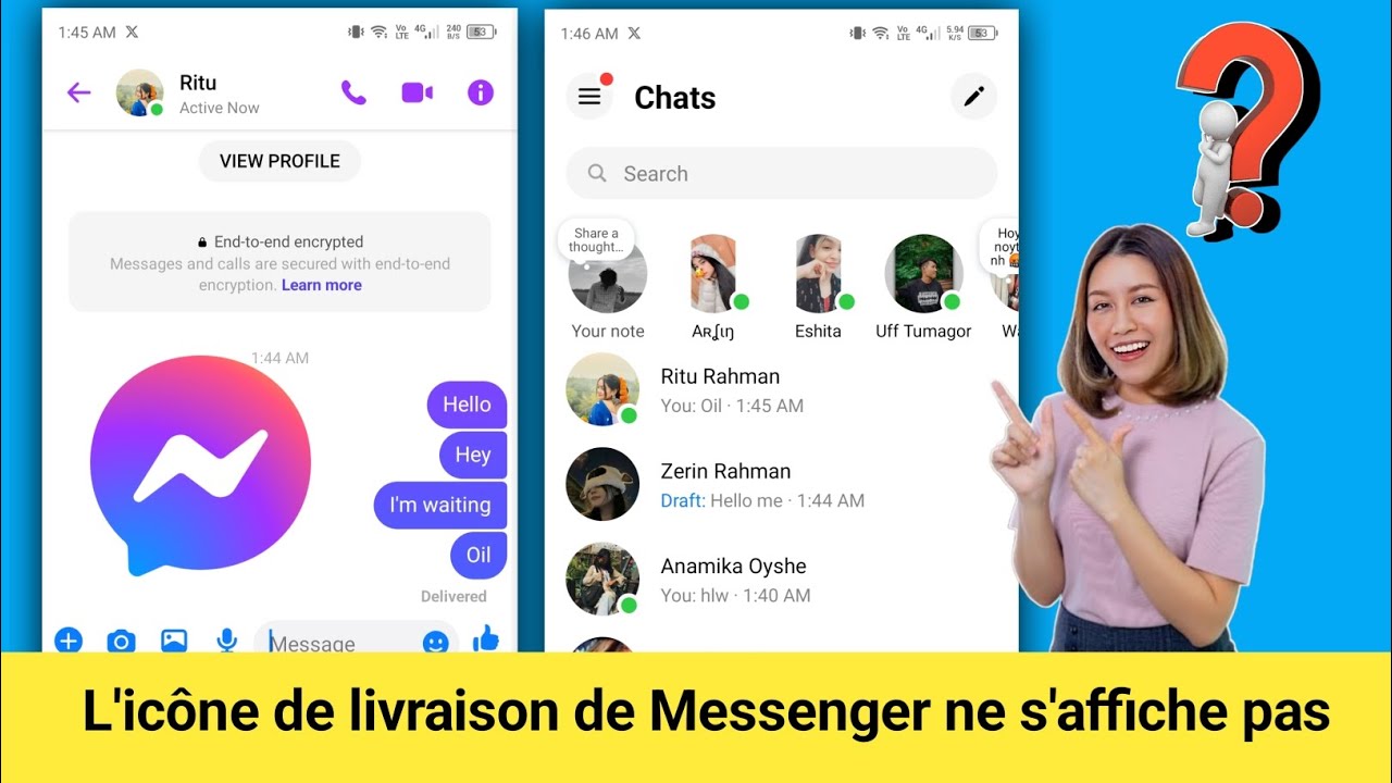 L'icône de livraison de Messenger ne s'affiche pas manquante | L'icône