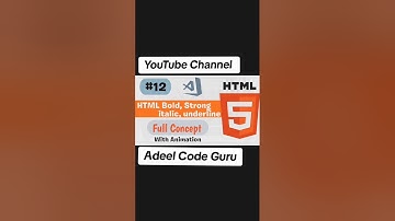 Html bold, strong, italic, underline Tag #html #webdevelopment #trending #tutorial #shorts #viral