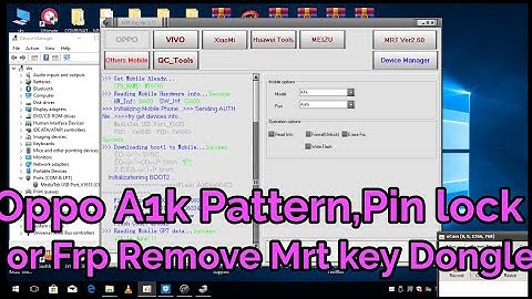 Oppo A1k Pattern,Pin lock or Frp Remove Mrt key Dongle in tamil | Oppo A1k (CPH1923) lock or frp