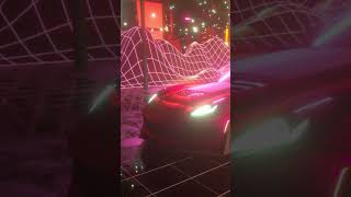 Futuristic Retro Car Drive Through Neon City Screensaver 4K #short #shorts #youtubeshorts #shortfeed