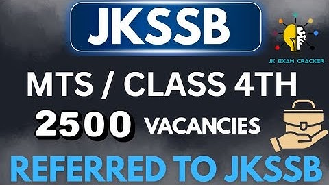 JKSSB MTS/CLASS 4th II 2500 VACANCIES REFERRED TO JKSSB II #jkssb #jkssbjobs 