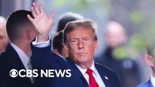 Trump arrives at court for start of \\