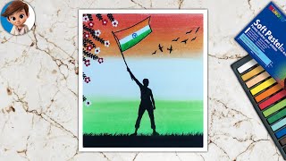 Bharat Hai Pehchan Meri ❤️ : easy soft pastel drawing #shorts