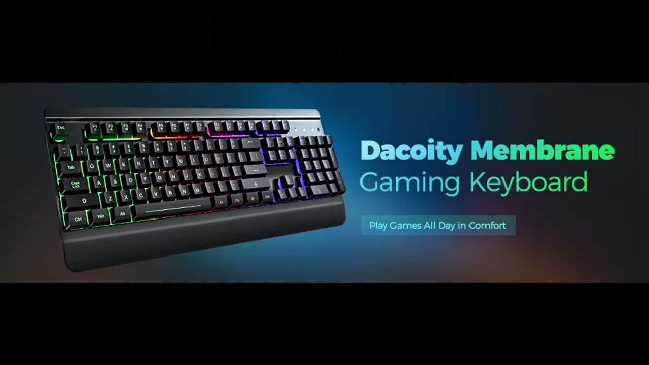 Dacoity Gaming Keyboard Metal, Dacoity Rainbow LED Backlit USB Quiet Keyboard