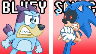 Bluey Meets Sonic  Funny Moments