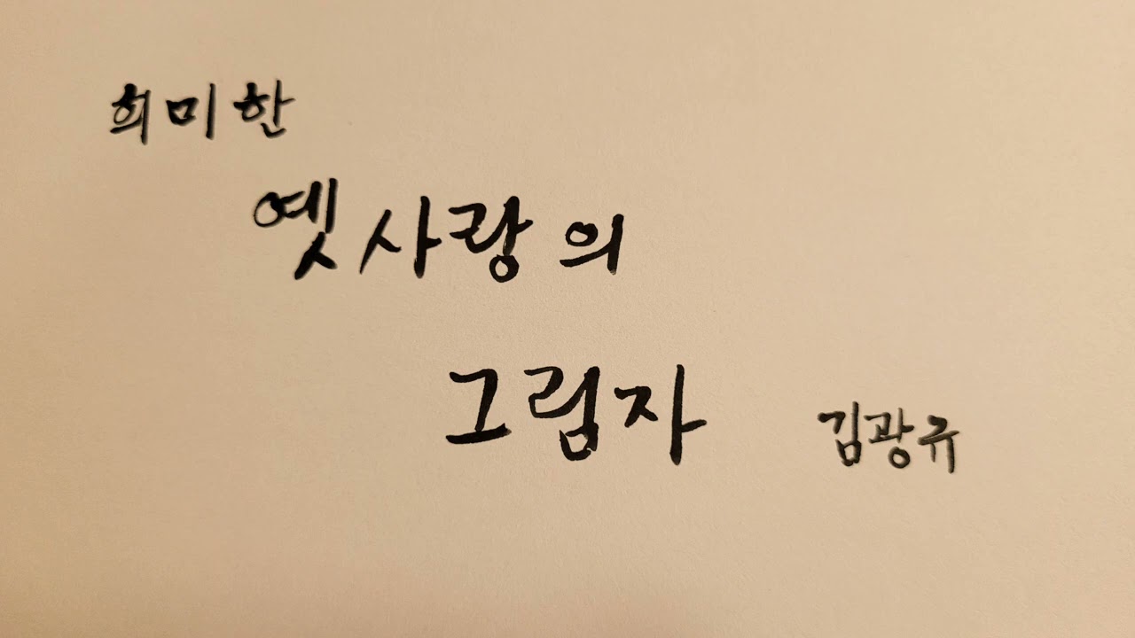 [시낭송]김광규 희미한 옛사랑의 그림자