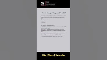 SAP S/4 HANA: POV - Know about Transport Requests in SAP #sap #saps4hana #tr #sapbasis