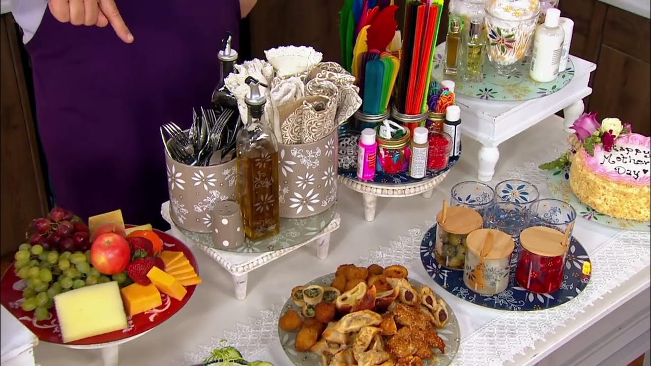 Temptations Set of (2) 12" Tempered Glass Lazy Susans on QVC YouTube