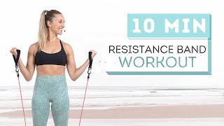 10 min RESISTANCE BAND WORKOUT // Full Body Fitness Routine