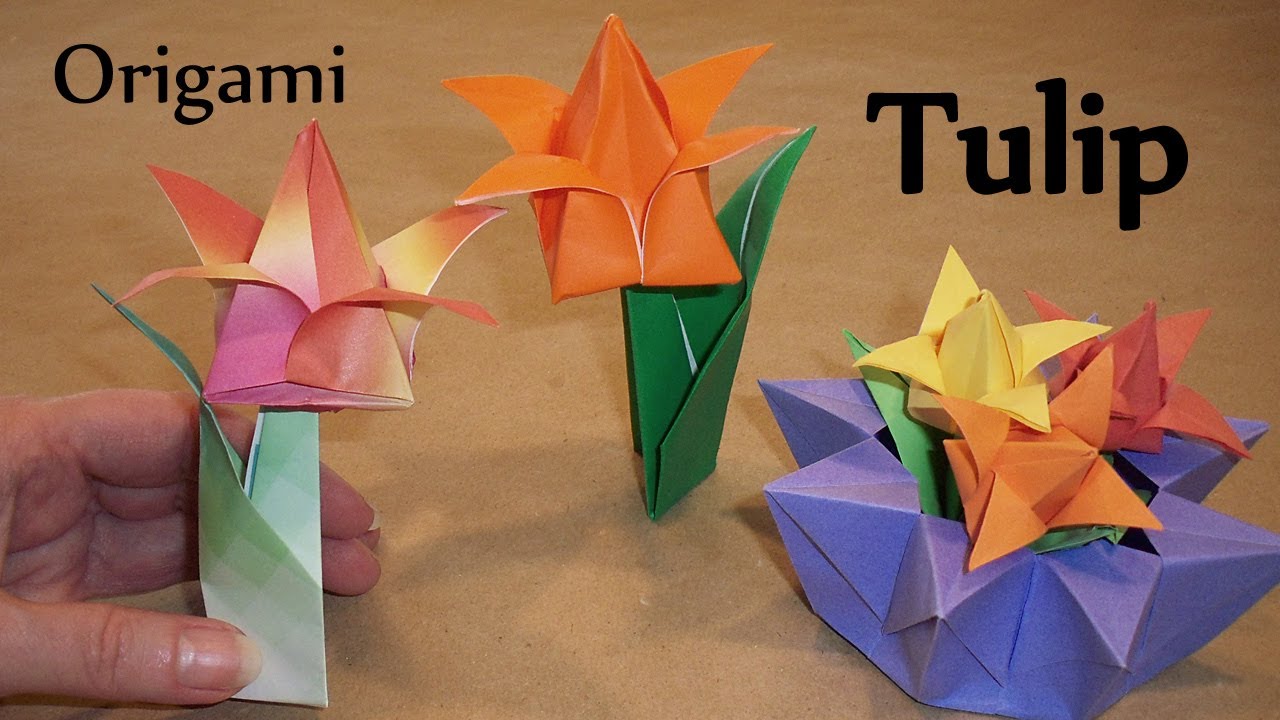 Origami Tulip, Leaf and Stem YouTube