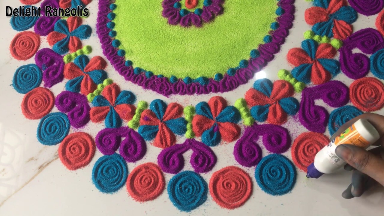 Simple & Easy Rangoli for Beginners || Beautiful Rangoli || Delight ...