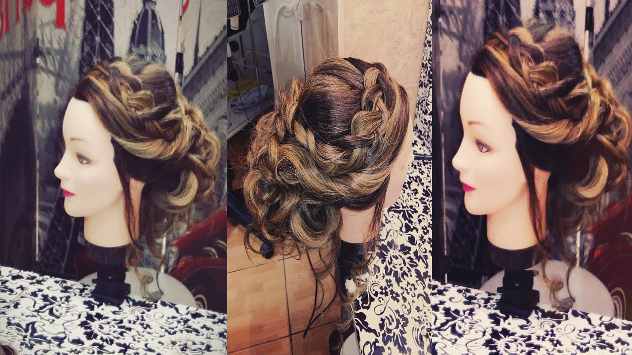 Плетение кос - простая прическа с косой вокруг головы - YouTube