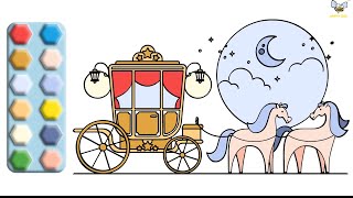 Cinderella Carriage Coloring Pages-How To Color And Draw