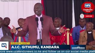 President Ruto's Speech at A Church Service in ⁠A.I.C. Githumu, Kandara, Murang’a County