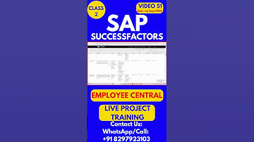 SAP SuccessFactors EC Training Online Tutorial Class 51 1st Sept  2025 #sapsuccessfactorstraining