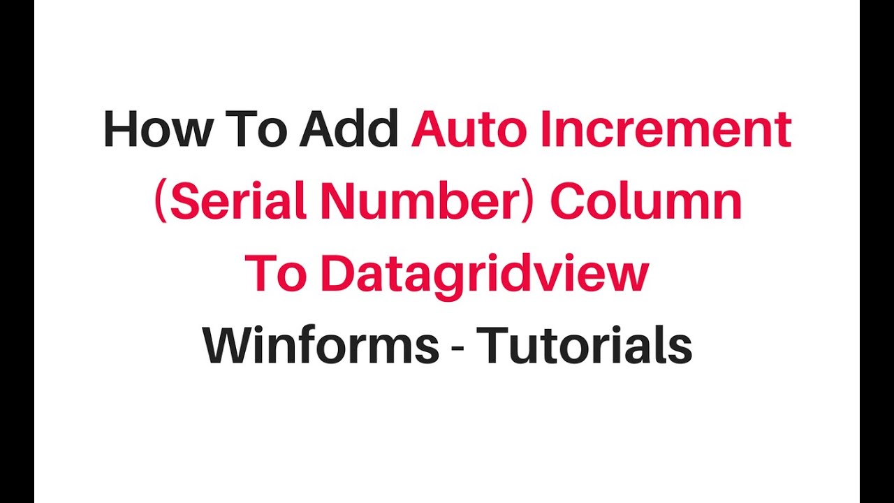 datagridview autofill serial number