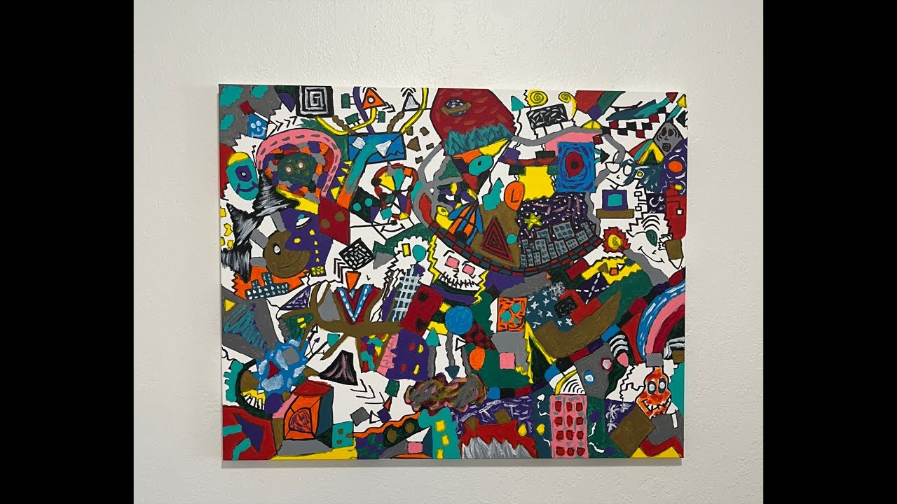 Watch Me Paint A Chaotic Doodle Painting - Acrylic Art Process Livestream!