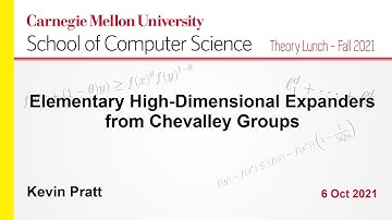 Kevin Pratt: Elementary High-Dimensional Expanders from Chevalley Groups