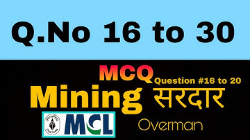 MCL | CCL | OBJECTIVE QUESTIONS FOR MINING SIRDAR AND OVERMAN EXAMINATION | PART 2
