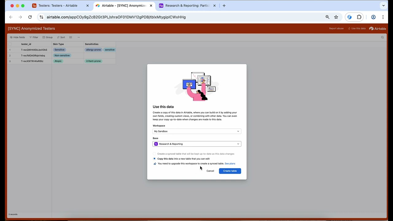Creating GDPR compliant bases in Airtable