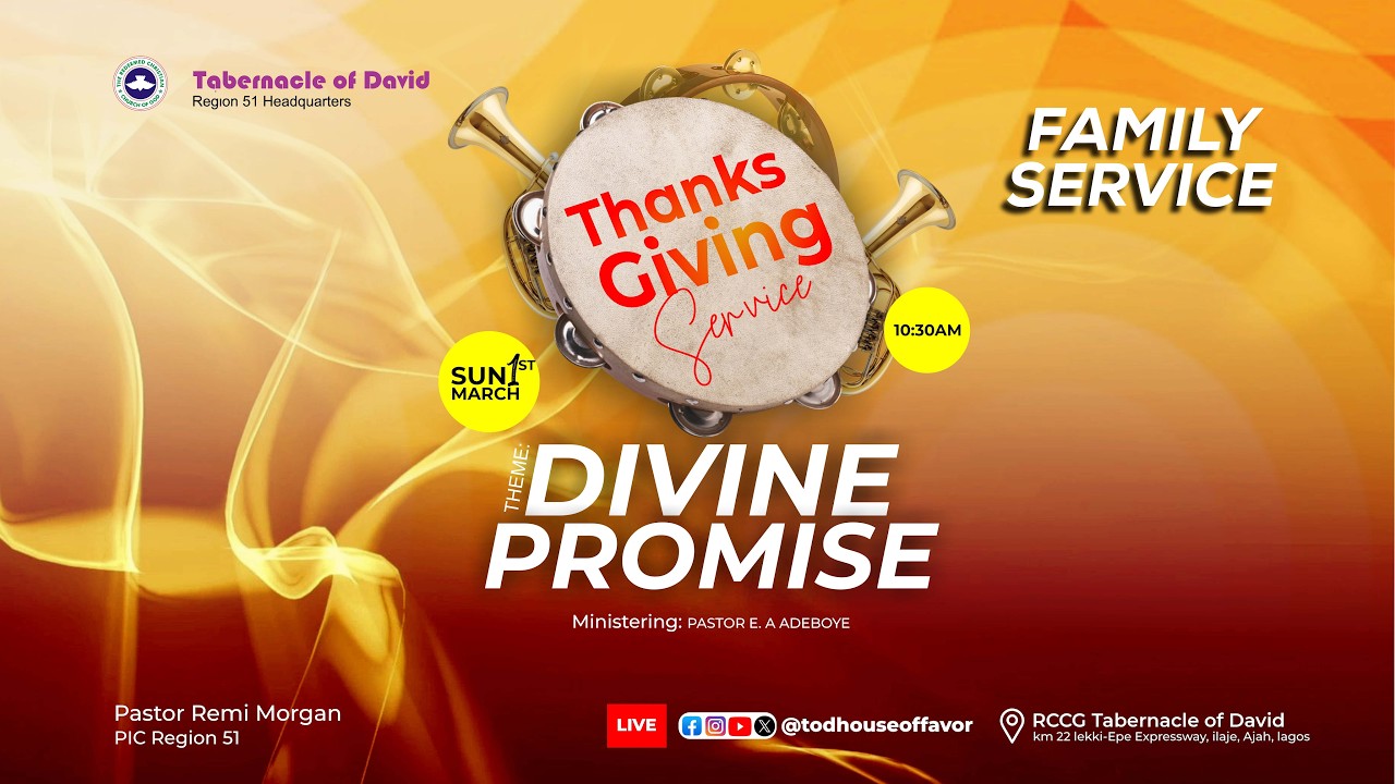 Divine Promise || March Thanksgiving Service || Family Service || Sunday 1st March 2026
