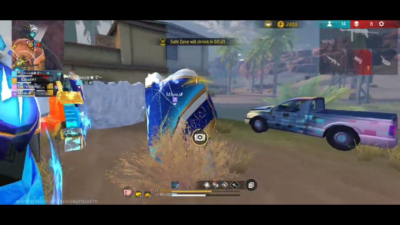 Free fire 1 vs 4 clutch in br rank. @ ManuGamingyt66 - YouTube