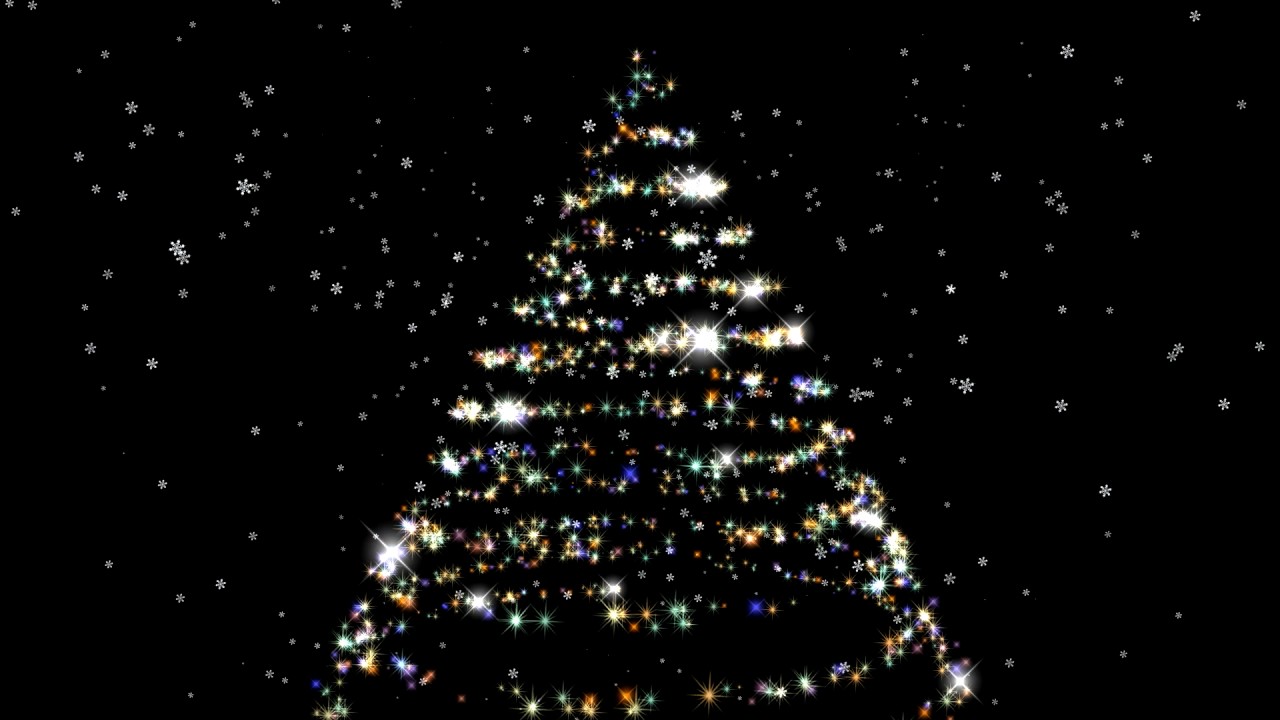 Sparkling Christmas tree on black background HD - YouTube