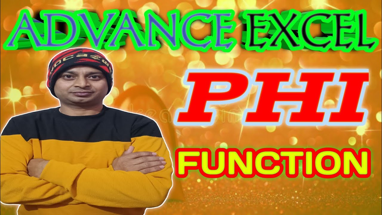 PHI Statistical Function in Advance Excel in Hindi # ...