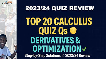 Top 20 Calculus Quiz 2 Questions (2023/24) | Derivatives & Optimization - Step-by-Step Solutions
