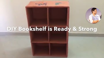 Build your own Bookshelf with recycled Carton-boxes/ Cardboard with No Cost | No Tools| DIY Project