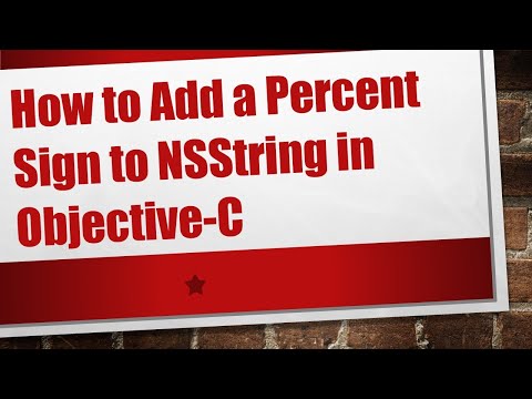 How to Add a Percent Sign to NSString in Objective-C