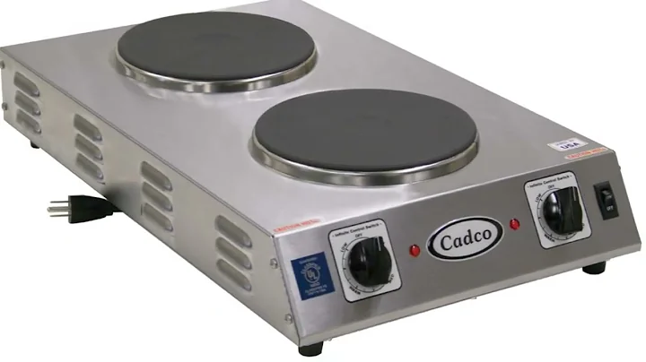 Cadco CDR-2CFB Portable Double Cast Iron Space Saver Hot Plate
