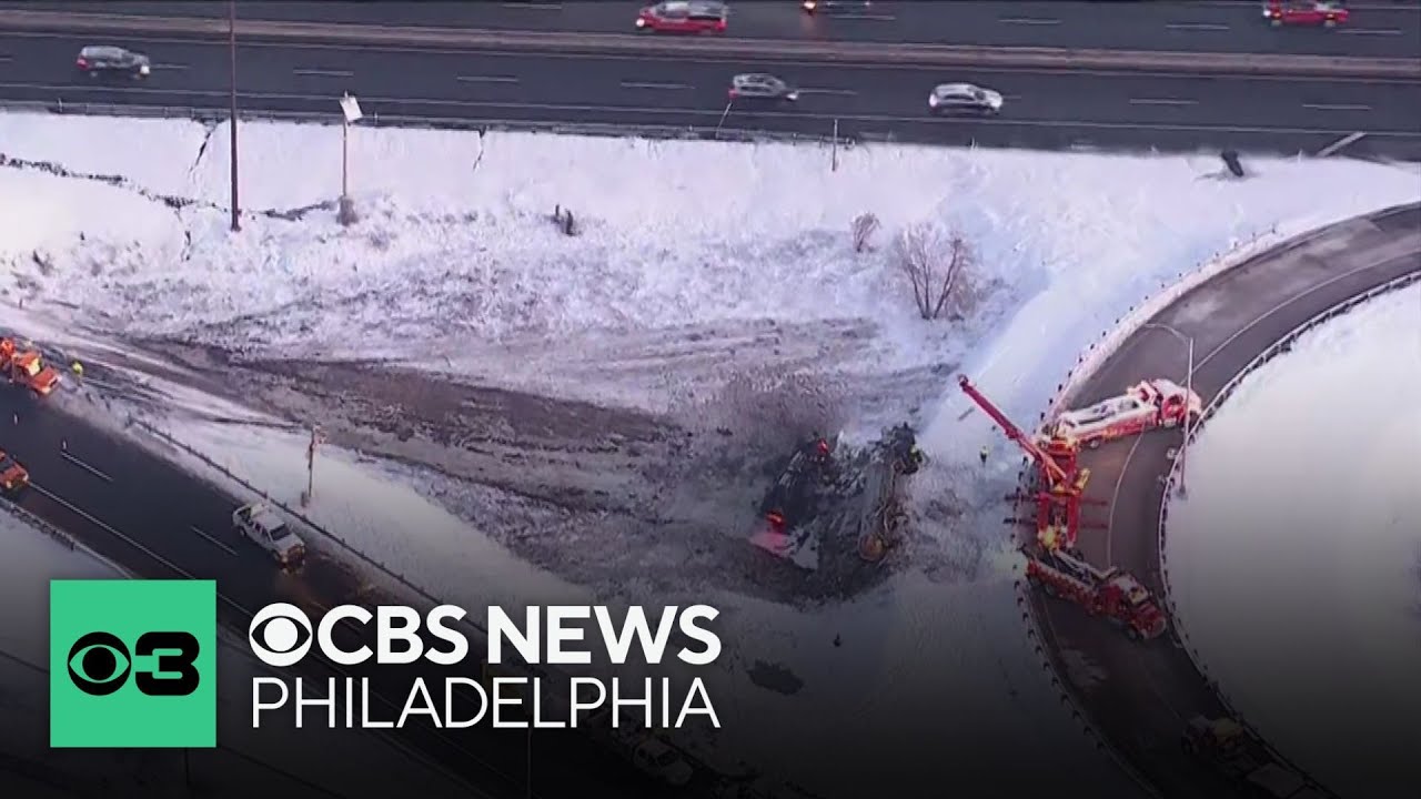 Driver dead after tanker truck overturns in Bensalem - YouTube