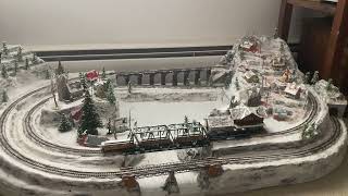 N gauge winter layout . Made from foam  insulation board with Kato track