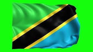 Green screen Footage | Tanzania Waving Flag Green Screen Animation | Royalty-Free