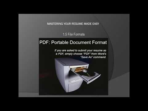 Resume Skills Training- Resume Writing Tutorial - File Formats Lesson