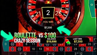 Playing Roulette with $100, CRAZY SESSION!