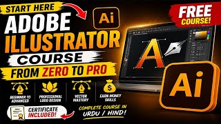 Adobe Illustrator Course FREE 🔥 From Zero to Pro (Urdu/Hindi)