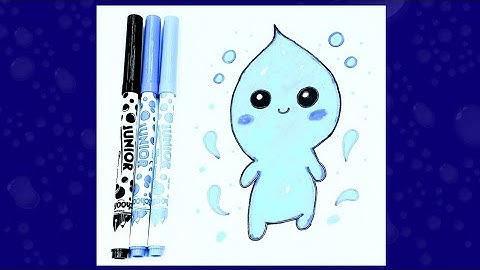How to draw a cute water element #video #drawing #tinyartist 