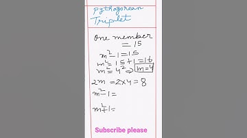 Pythagorean triplets when one member is odd