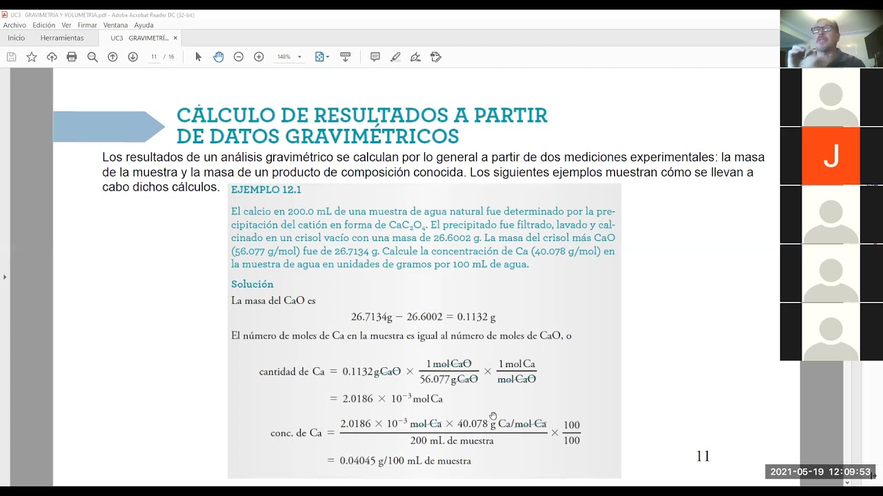 Química Analítica: Ejercicios Gravimetría - YouTube