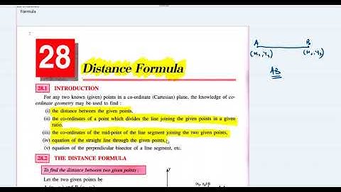 IX ICSE - Maths ch#28 Distance Formula