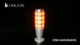 M4H(-S) signal tower light with buzzer, DC24V input. 3/4 colors on the same segment.