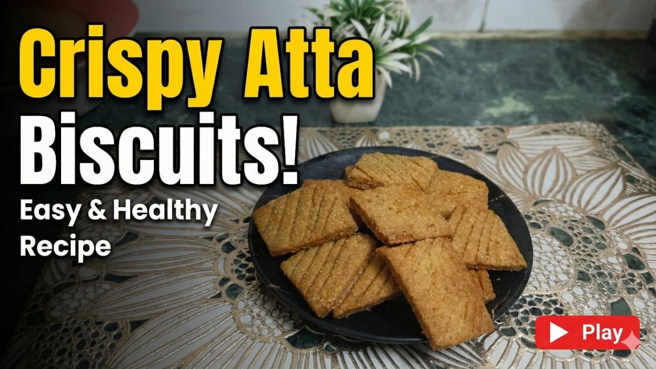 100% Atta Biscuit Recipe Without Oven | घर पर बनाएं खस्ता आटा बिस्किट