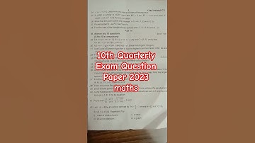 #10th maths quarterly exam question paper 2023 #10th -2023 #10th maths quarterly question paper 2023
