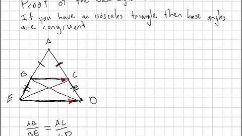 Proof of the base angles theorem of an isosceles triangle