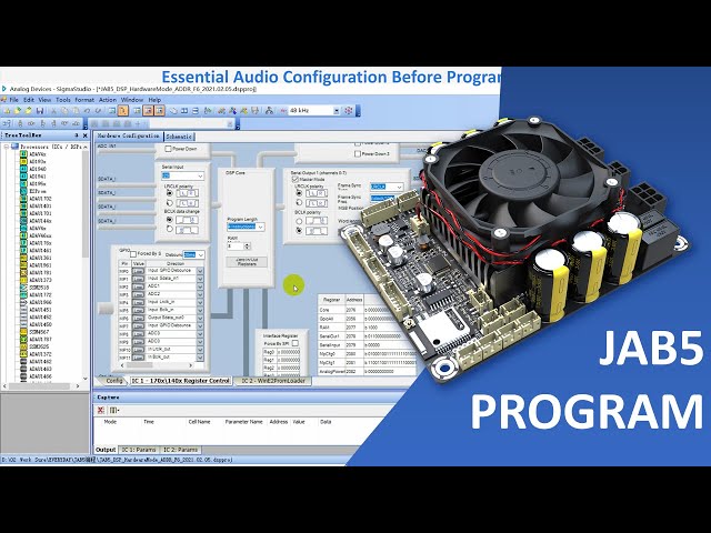How to Program WONDOM JAB5 Sigma DSP ADAU1701 I2S & Analog Input Port w SigmaStudio & Demo Program