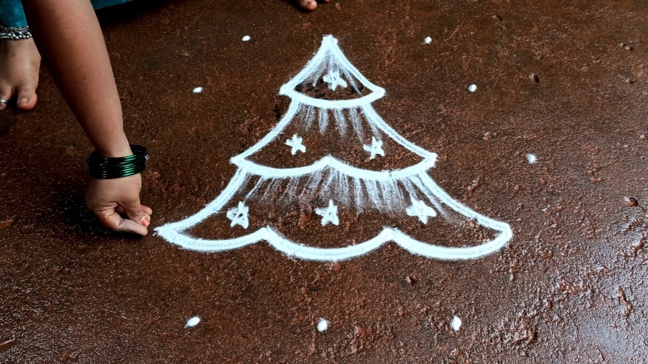 Xmas 2025 special simple kolam|5*3 christmas special santa claus rangoli| Xmas 2025 super rangoli